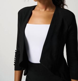 Joseph Ribkoff 3/4 Slv Button Detail Cardigan In Black