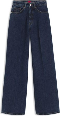 HUGO BOSS Wide-leg jeans in blue denim with front pleats
