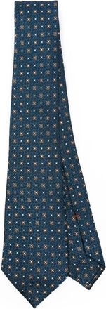 Ermenegildo Zegna Geometrisch Dessin Jacquard Stropdas - Heren - Stropdassen - Blauw - ONE Size - Accessoires
