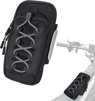 OEM Bolsa Para Manillar De Bicicleta Y Motocicleta Con Puerto De Carga Usb - Bolsa De Almacenamiento Impermeable, Color Negro