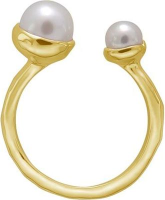 Murkani Riviera Double Pearl Ring 9 in Yellow Gold at Nordstrom