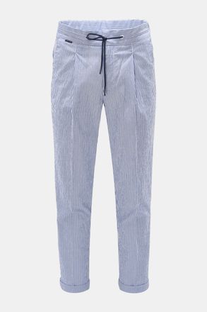 04651/ Herren - Seersucker-Joggpants Seersucker Pleated Pant graublau/wei&szlig; gestreift