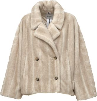 s.w.o.r.d Short Double-Breasted Fake Fur Jacket