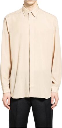 Lardini Linnen Tencel Shirt - Heren - Casual Overhemden - Beige - 2XL - Linnen - Overhemden