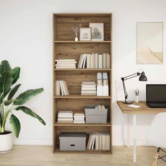 Berkfield Home Book Cabinet Artisian Oak 80x30x189 cm Engineered Wood in Brown | Size: 80 x 30 x 189 cm