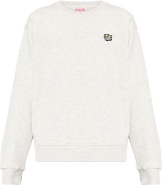 Kenzo Hoodies & sweatvesten, Heren, Grijs, S, Katoen, Wild Tiger Geborduurd Sweatshirt