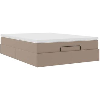 vidaXL Estructura Cama Otomana Colch&oacute;n Cappucino Cuero Sint&eacute;tico Vidaxl