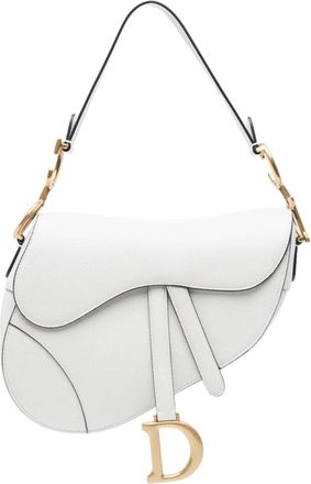 Dior 2020 Grained Calfskin Saddle Bag shoulder bag - White