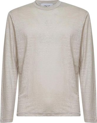 D4.0 T-shirt met lange mouwen - Heren - Longsleeves - Beige - 2XL - Linnen - Tops