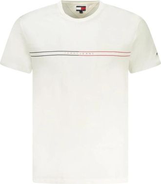 Tommy Hilfiger Witte Katoenen Heren T-Shirt - Heren - T-shirts - Wit - XL - Katoen - Tops