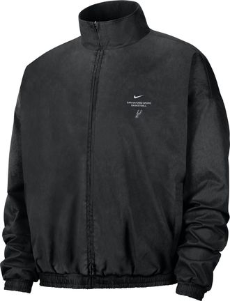 Nike Mens San Antonio Spurs Standard Issue Dri-FIT Basketball Woven Jacket in Black | II5989-010