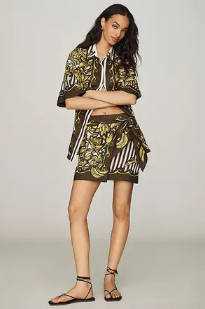 Alemais Mona Hemp Mini Sarong Skirt