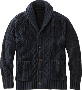 Generic Mens Cardigans with Pockets Smart Casual Cable Knit Jumpers Long Sleeve Shawl Neck Cardigan Solid Colour Knitted Designer Sweater Regular Fit Jacket W