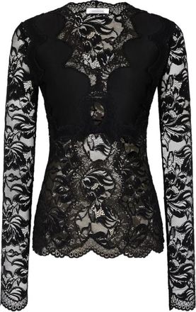 Paco Rabanne Wollen Trui met XL Kettingdetail - Dames - Blouses - Zwart - L - Wol - Overhemden