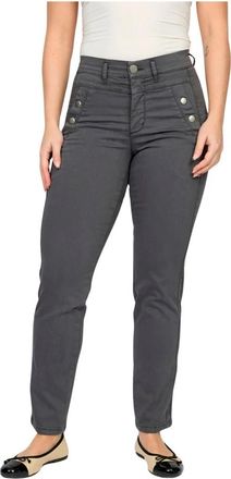 2-Biz Karcemona Bukser - Dames - Slim Fit Broeken - Grijs - M - Katoen - Broeken