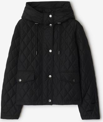 Burberry Cropped Quilted Nylon Hooded Jacket