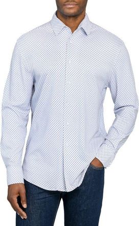 Brooklyn Brigade Diamond Print Knit Long Sleeve Basic in White/blue at Nordstrom, Size Xx-Large