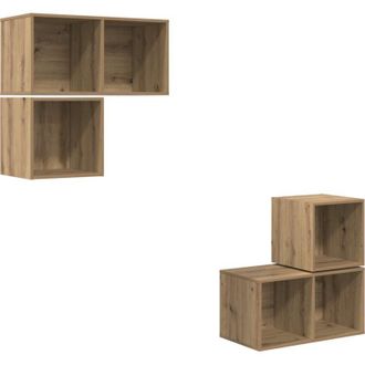 vidaXL Vidaxl - Conjunto De Mueble De Tv 4 Pcs Roble Artisan 37 X 37 X 72 Cm