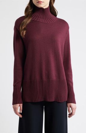 Eileen Fisher Turtleneck Merino Wool Sweater in Wine at Nordstrom, Size Xx-Small