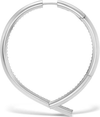 Tabayer 18K White Gold Oera Hoop Earrings - Womens - 18kt White Gold/Diamond