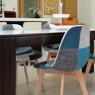 San Marco Sedie Da Pranzo Serena Patchwork Multicolor Con Gambe In Faggio 6 Sedie