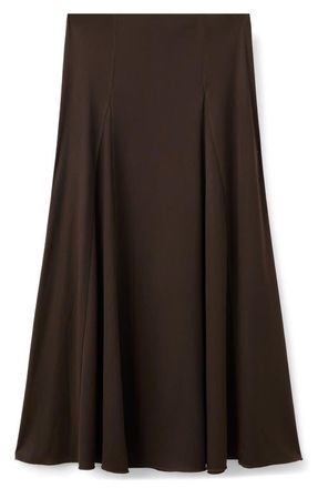 Mango Odette Godet Pleat Skirt in Brown at Nordstrom, Size X-Large