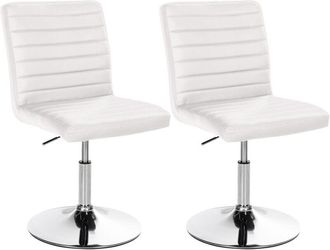 Clp Set de 2 Sillas de comedor Elva en polipiel Blanco