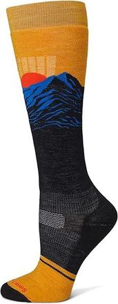 Smartwool Snowboard Targeted Cushion Valley Sunset Over The Calf Socks Womens Crew Cut Socks Shoes Honey Gold : LG (Womens Shoe 10-12.5)