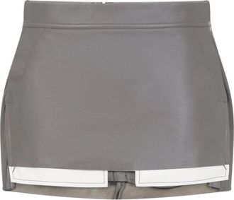 Rick Owens Fog Cutoff Mini Rok - Dames - Leren & Su&egrave;de rokken - Bruin - S - Leer - Rokken