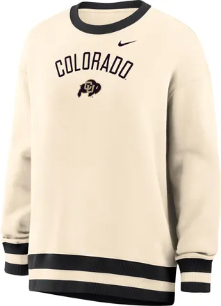 Nike Womens Phoenix (Colorado) Oversized Crew-Neck Sweatshirt in Brown | IV9313-120