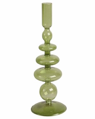 Sagebrook Home 11In Vintage Glass Taper Candle Holder