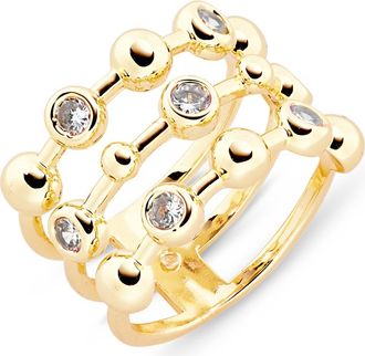 Covet CZ Faux Stack Ring in Gold at Nordstrom Rack, Size 7