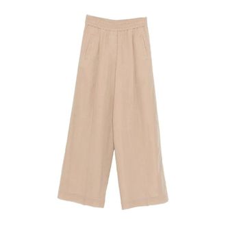 Brunello Cucinelli Pantalones Anchos - Trousers - Mujer - Beige - L