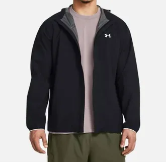 Under Armour Mens Stormproof Cloudstrike Rain Jacket In Black