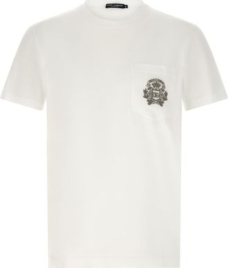 Dolce & Gabbana White DG Embroidered T-shirt