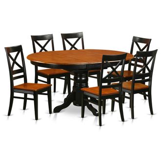 East West Furniture Dining set - 7 Pcs with 6 Wooden Chairs