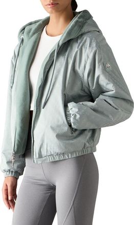 Moose Knuckles Eaton Bunny Reversible Faux Fur Hooded Jacket in Dusty Jade at Nordstrom, Size Medium