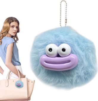 Generic Sausage Mouth Keychain - Bag Pendant | Handbag Charm | Cute Key Ring | Animal Key Ring | Funny | Stuffed Furry Ball Bag Charm | Funny Furry Ball Keych