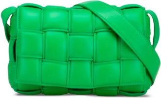 Bottega Veneta Borsa a tracolla Cassette piccola in nappa con motivo Intrecciato imbottito 2012-2025 - Verde