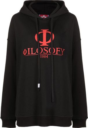 Philosophy di Lorenzo Serafini logo-print drawstring hoodie - women - Cotton/Elastane - S - Black