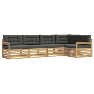 vidaXL Conjunto De Sof&aacute;s De Exterior 6 Pcs Blanco Y Antracita Vidaxl