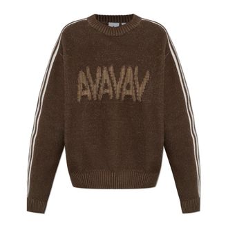 adidas Avavav Knit Sweater - Dames - Ronde hals truien - Bruin - L - Katoen - Truien & Vesten