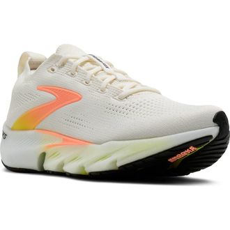 Brooks Glycerin Flex Running Sneaker in White/Peach/Nightlife at Nordstrom, Size 10.5