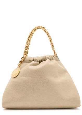 Stella McCartney Stella Mccartney Falabella Mini Drawstring Faux Suede top Handle bag - Cream - One Size