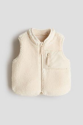 H&M Teddy Gilet in Light Beige at Nordstrom, Size 18M