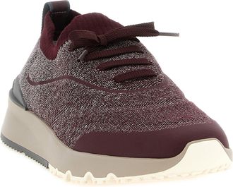 Brunello Cucinelli Mens Bordeaux Cotton Athletic Sneakers