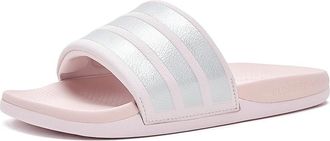 adidas Adilette Comfort 2.0 Slides Womens Sandals Almost Pink/Silver Metallic/Almost Pink : 10 B - Medium, Synthetic