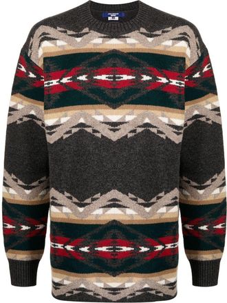 Junya Watanabe intarsia-knit jumper - men - Wool/Nylon - L - Multicolour