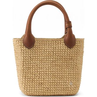 Helen Kaminski Mini Ampara Woven Tote Bag in Natural/Cotto at Nordstrom