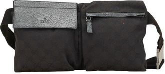 Gucci Black Canvas Leather Fanny Pack (Pre-Owned)